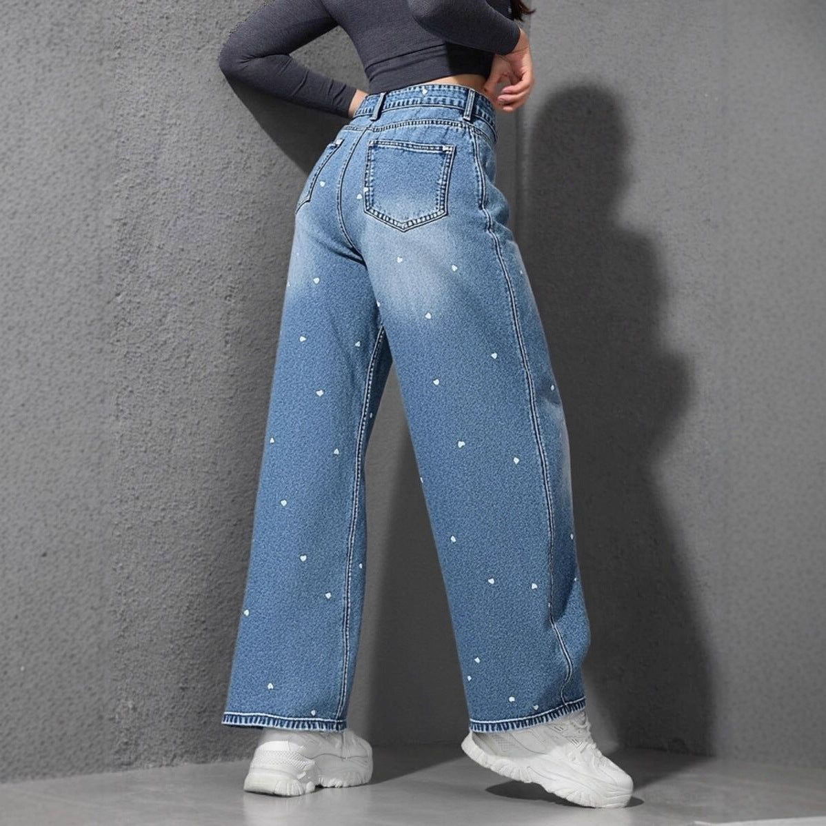 High-Waisted Loose-Fit Jeans