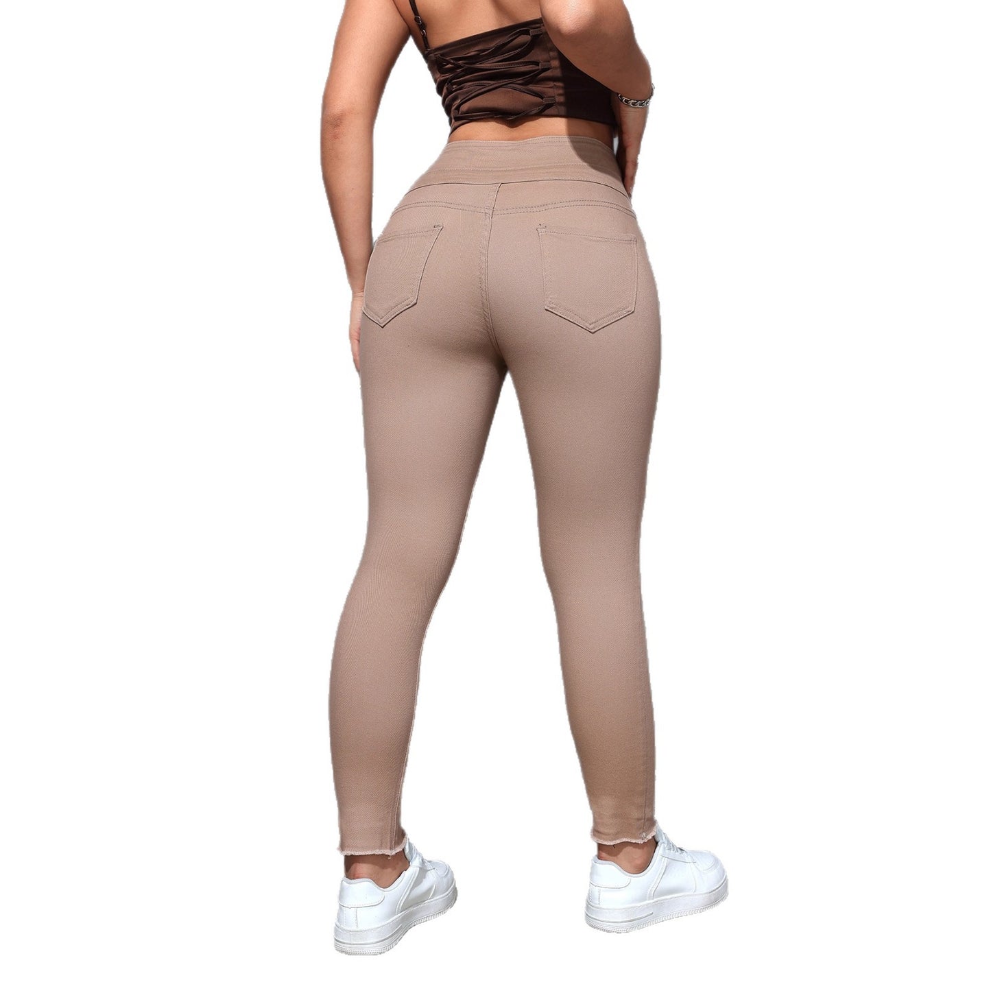 High-Waisted Skinny Fit Stretch Jeans