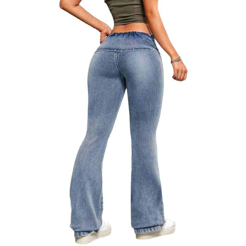 Stretch-Fit Skinny Pants Slim-Look Low-Rise Jeans