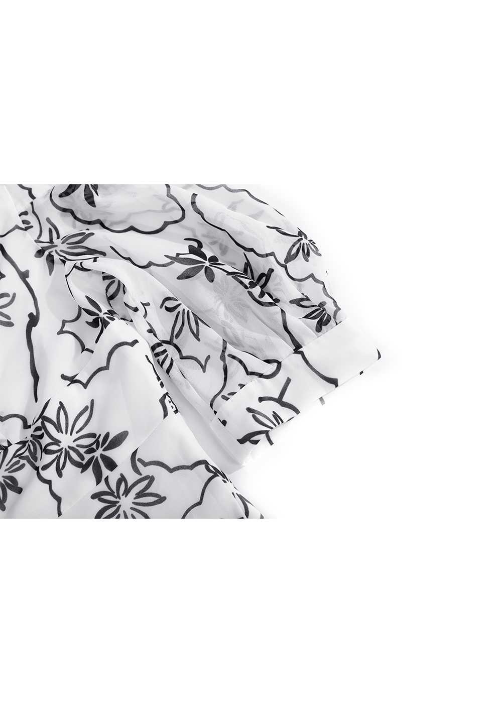 SALAZIA White-Black Line Floral Dresses