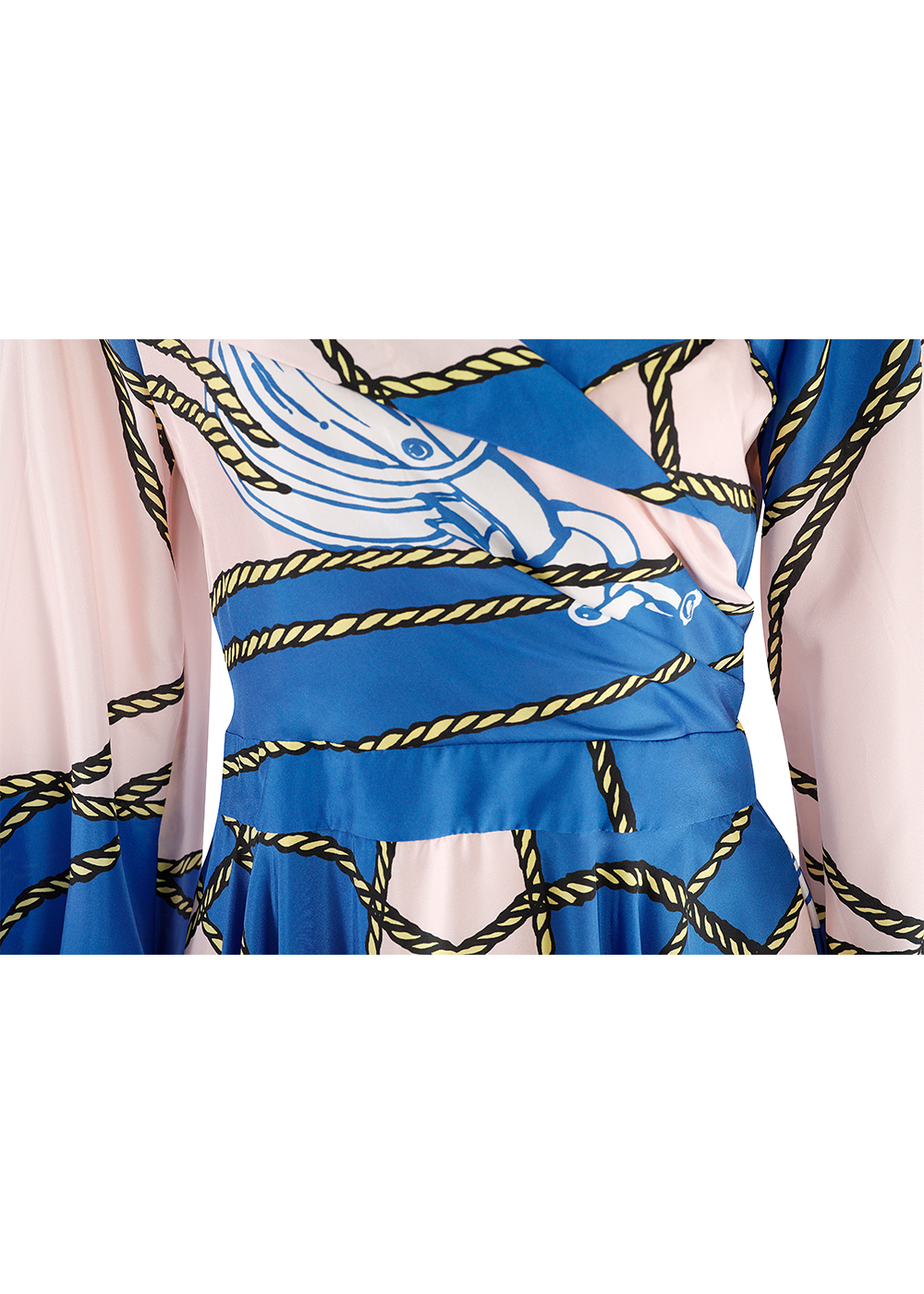 SALAZIA Pink-Blue Nautical Silk Dresses