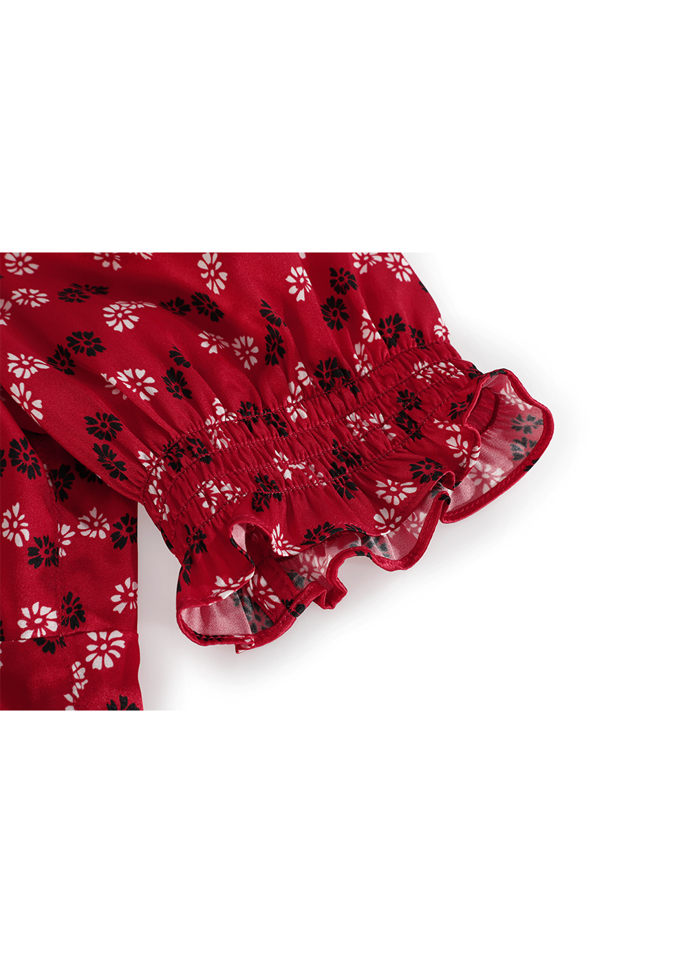 SALAZIA Red Floral Silk Stretch Dresses