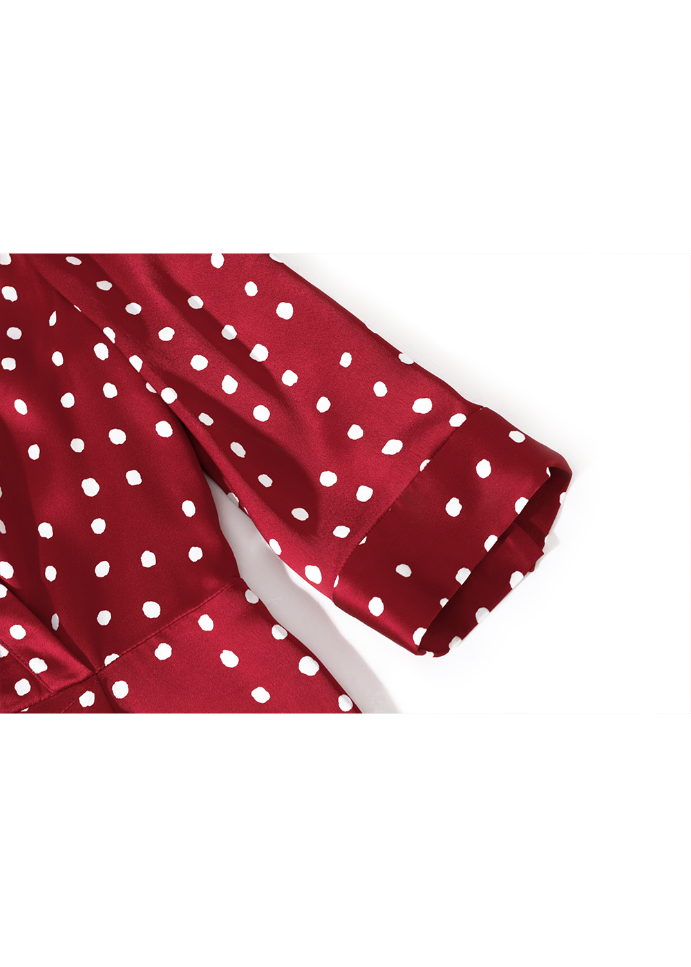 SALAZIA Red Polka Dot Viscose Long-Sleeve Dresses