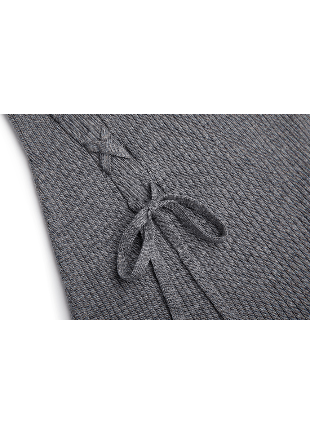 SALAZIA Gray Wool Knit Long-Sleeve Dresses