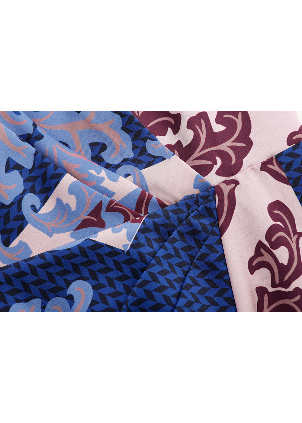 SALAZIA Blue-Pink Floral Wool Blend Dresses