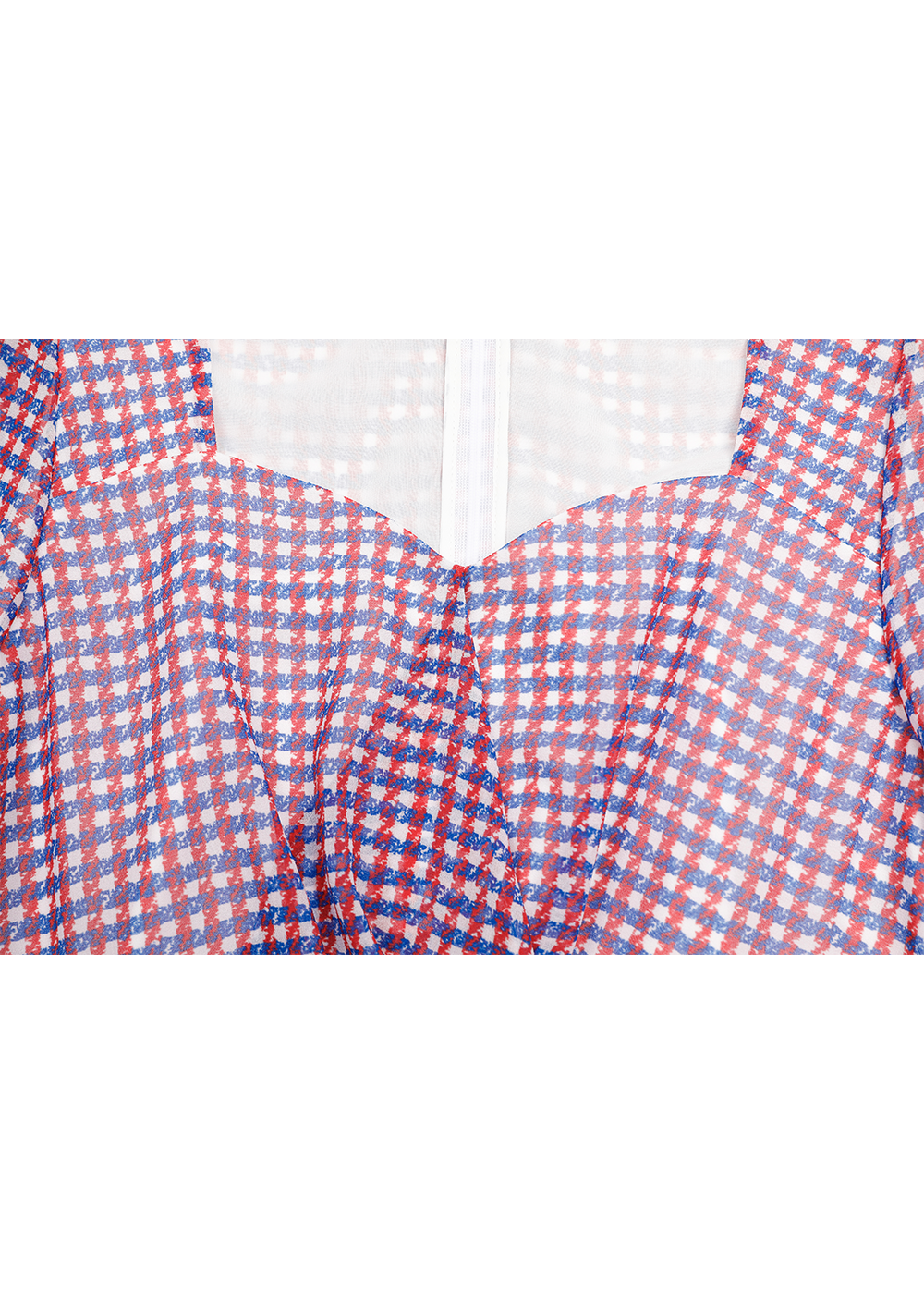 SALAZIA Red-White-Blue Plaid Fit-and-Flare Dresses