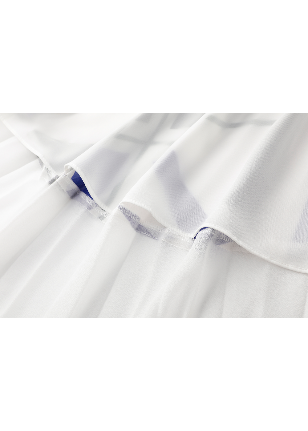 SALAZIA Blue-White Geometric Short-Sleeve Dress