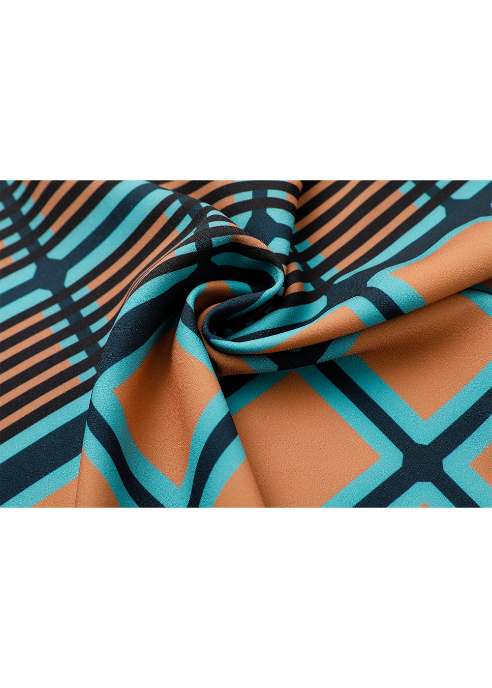 SALAZIA Blue-Green Check Stretch Wool Blend Dresses