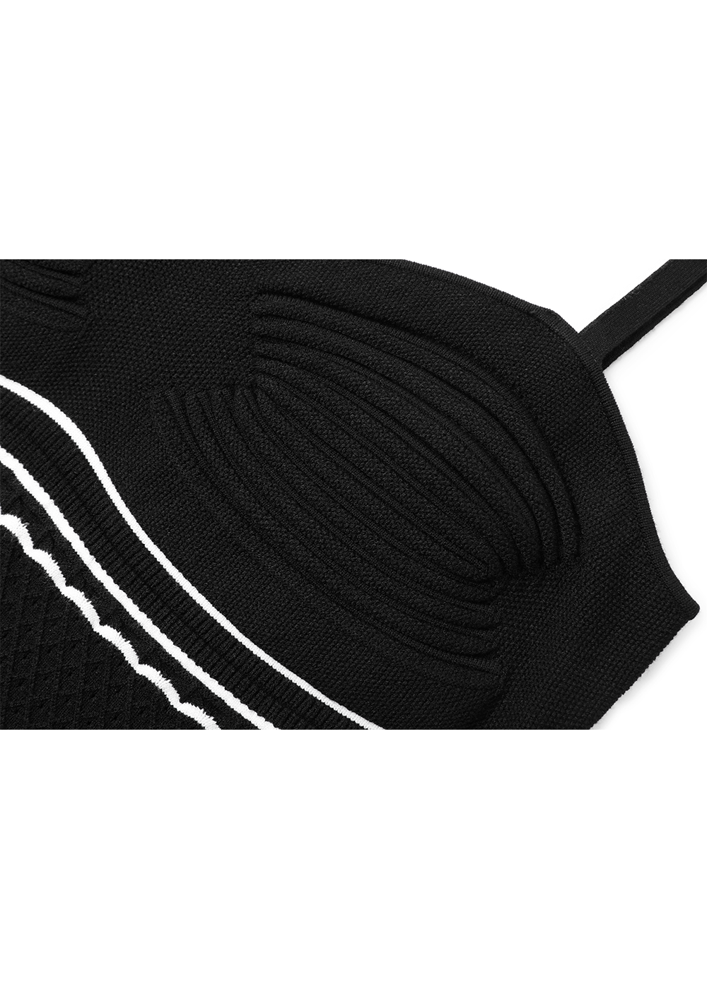 SALAZIA Black-White Colorblock Knit Dresses