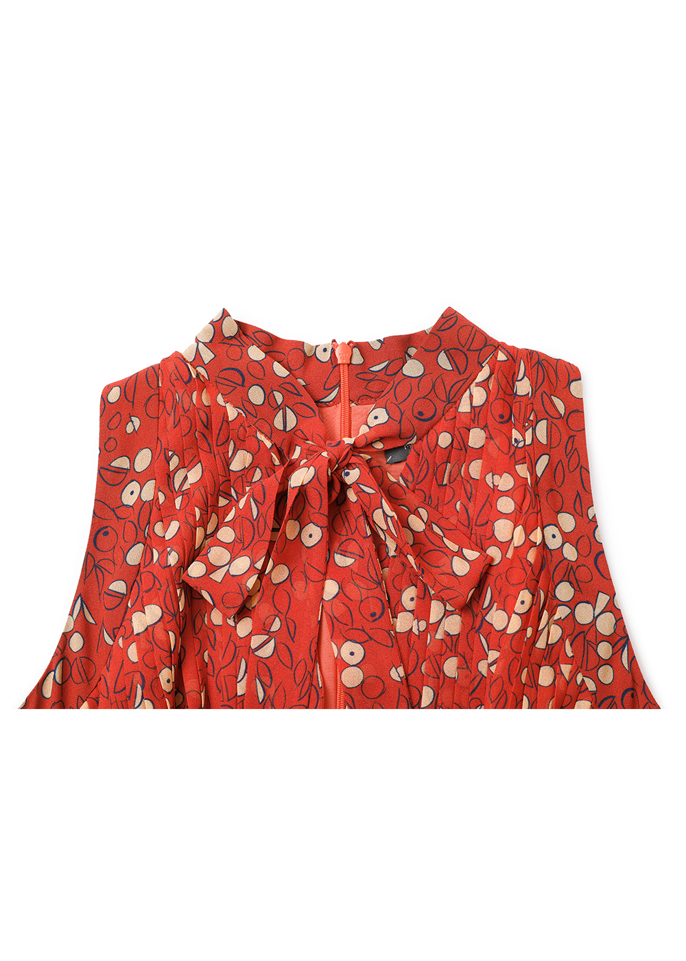 SALAZIA Red-Apricot Circle Print Dresses