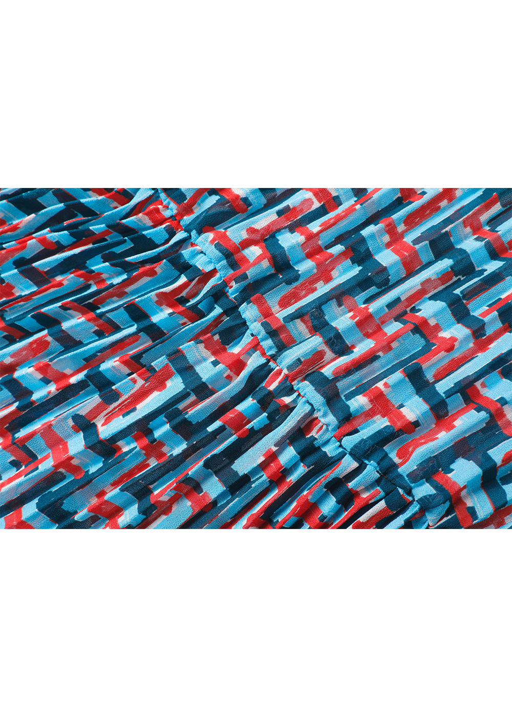 SALAZIA Blue-Red Woven Texture Dresses