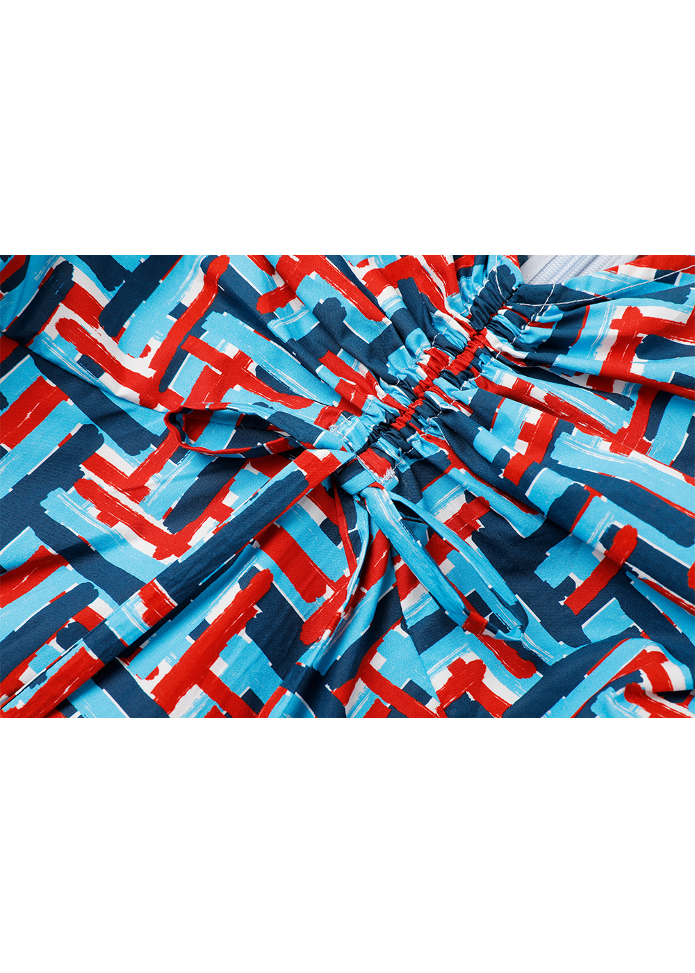 SALAZIA Blue-Red Weave Cotton Dresses