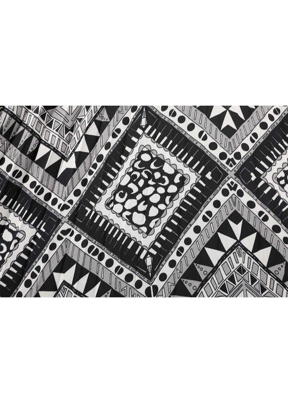 SALAZIA Black-White Art Print Wool Blend Dresses