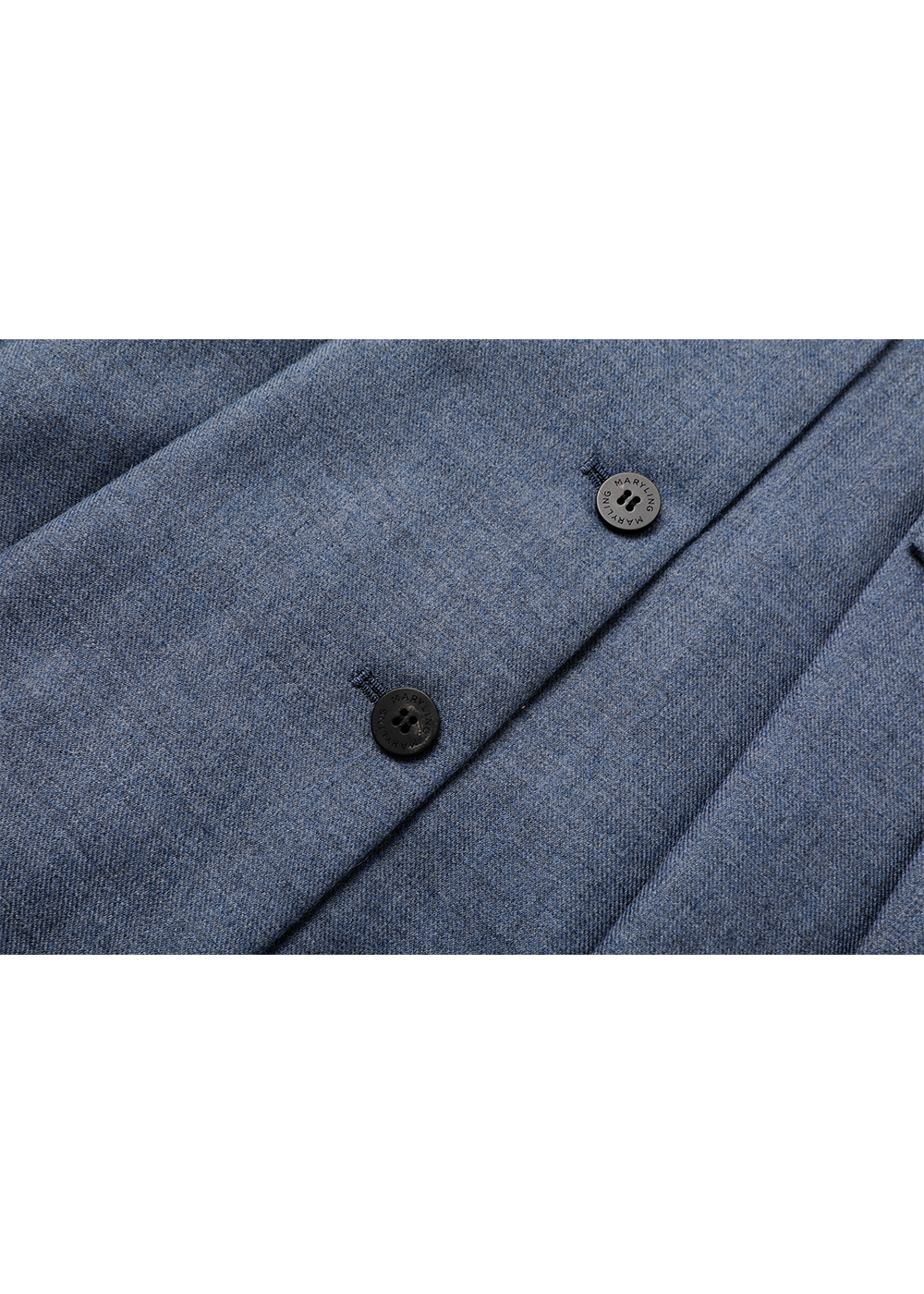 SALAZIA Misty Blue Wool Blend Long-Sleeve Dresses