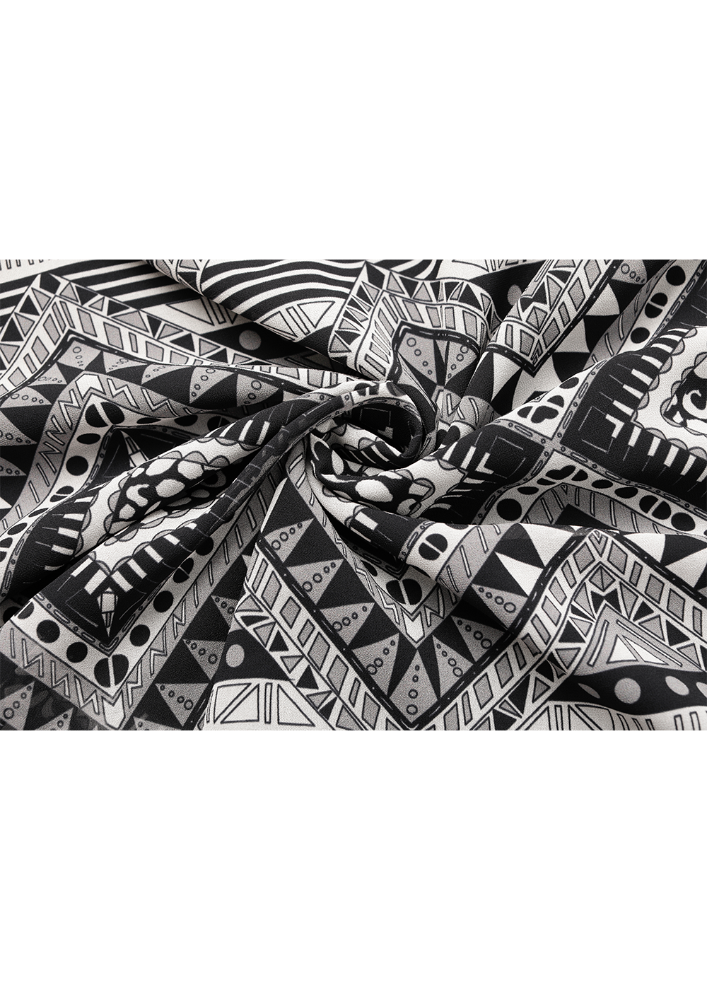 SALAZIA Black-White Art Print Wool Blend Dresses