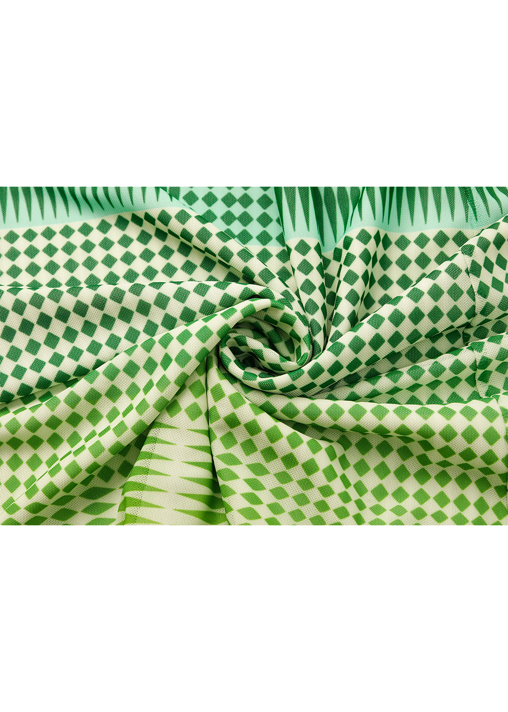 SALAZIA Green Gingham Mesh Dresses