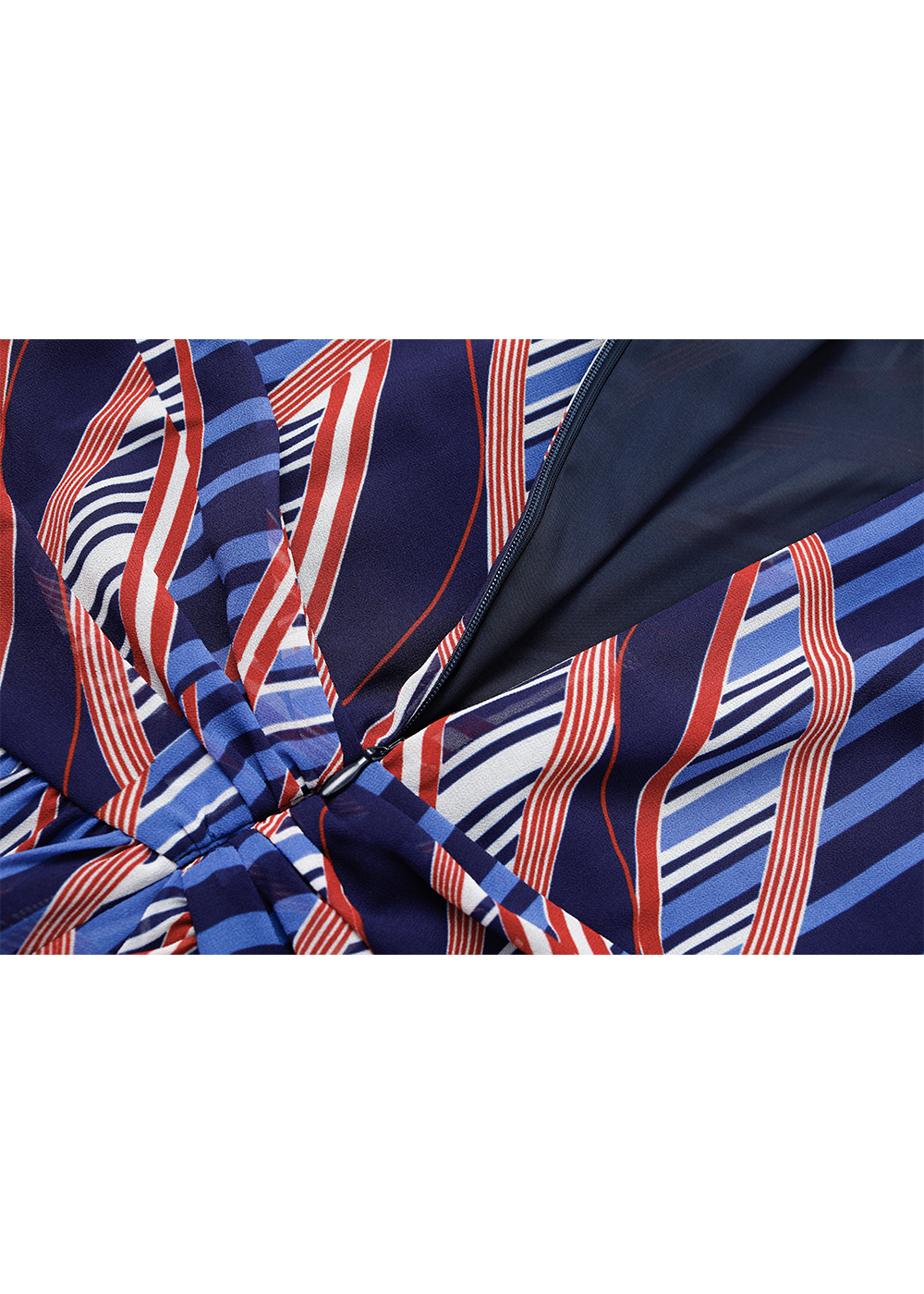 SALAZIA Blue-Red Wave Print Dresses
