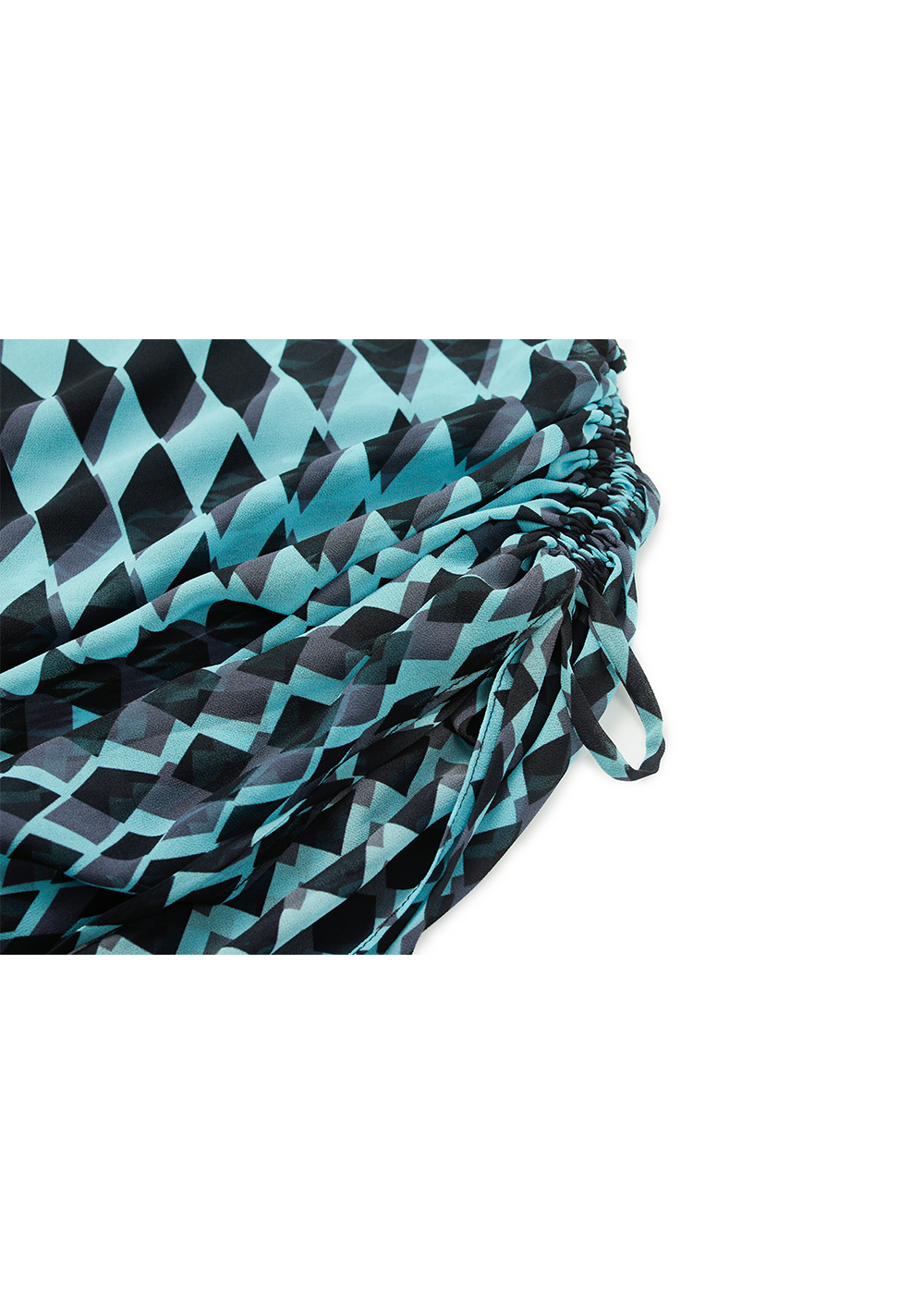 SALAZIA Blue-Black Diamond Grid Dresses