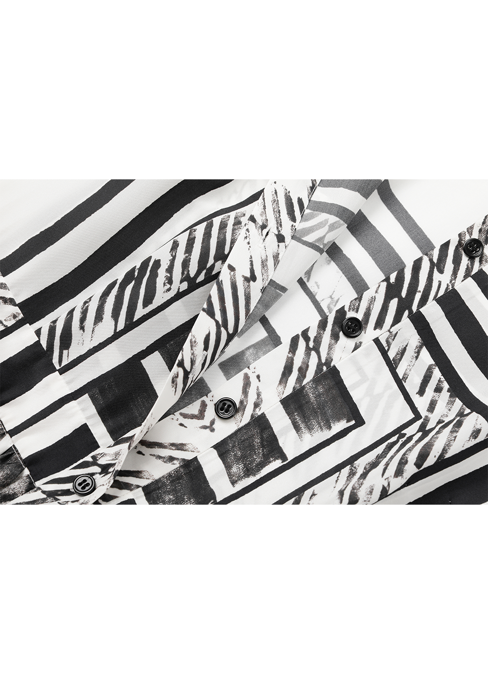 SALAZIA Black-White Light Shadow Silk Dresses