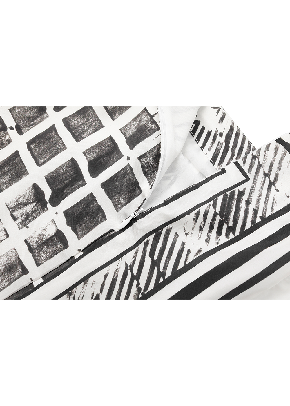SALAZIA Black-White Light Shadow Silk Skirts