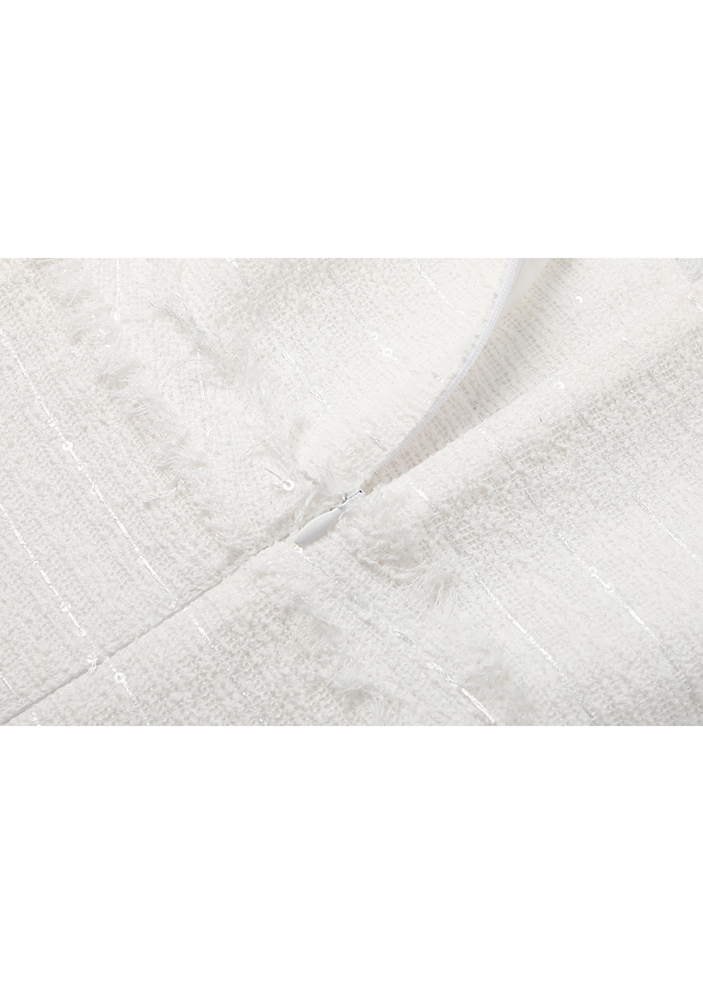 SALAZIA White Cotton-Polyester Blend Short-Sleeve Dresses