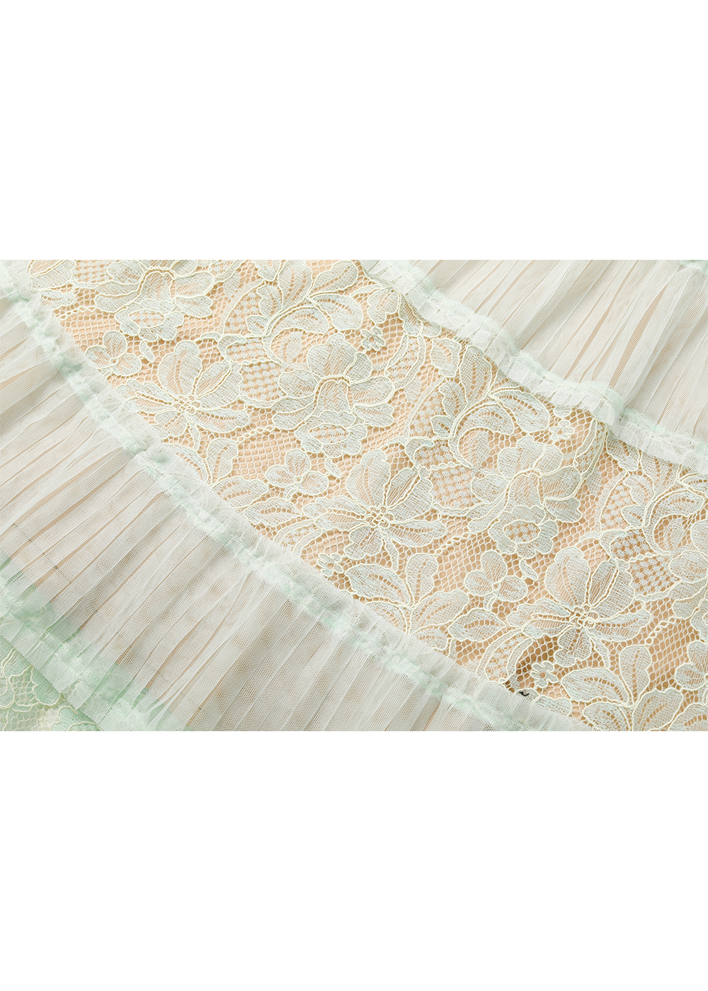 SALAZIA Monet Green Lace-Velvet Blend Dresses