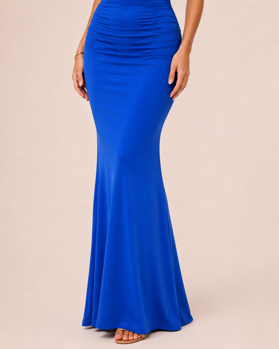 SALAZIA Women's Halter Backless Lace-Up Fitted Maxi Dresses