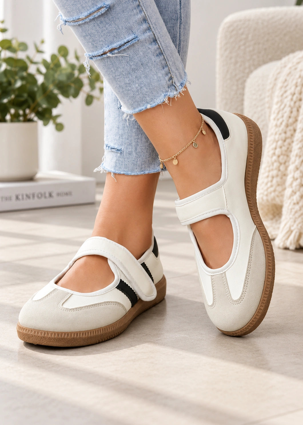 靴 Strap Mary Jane Sneakers SALAZIA Retro Mary Jane Strap Sneakers – SalaziaCollection