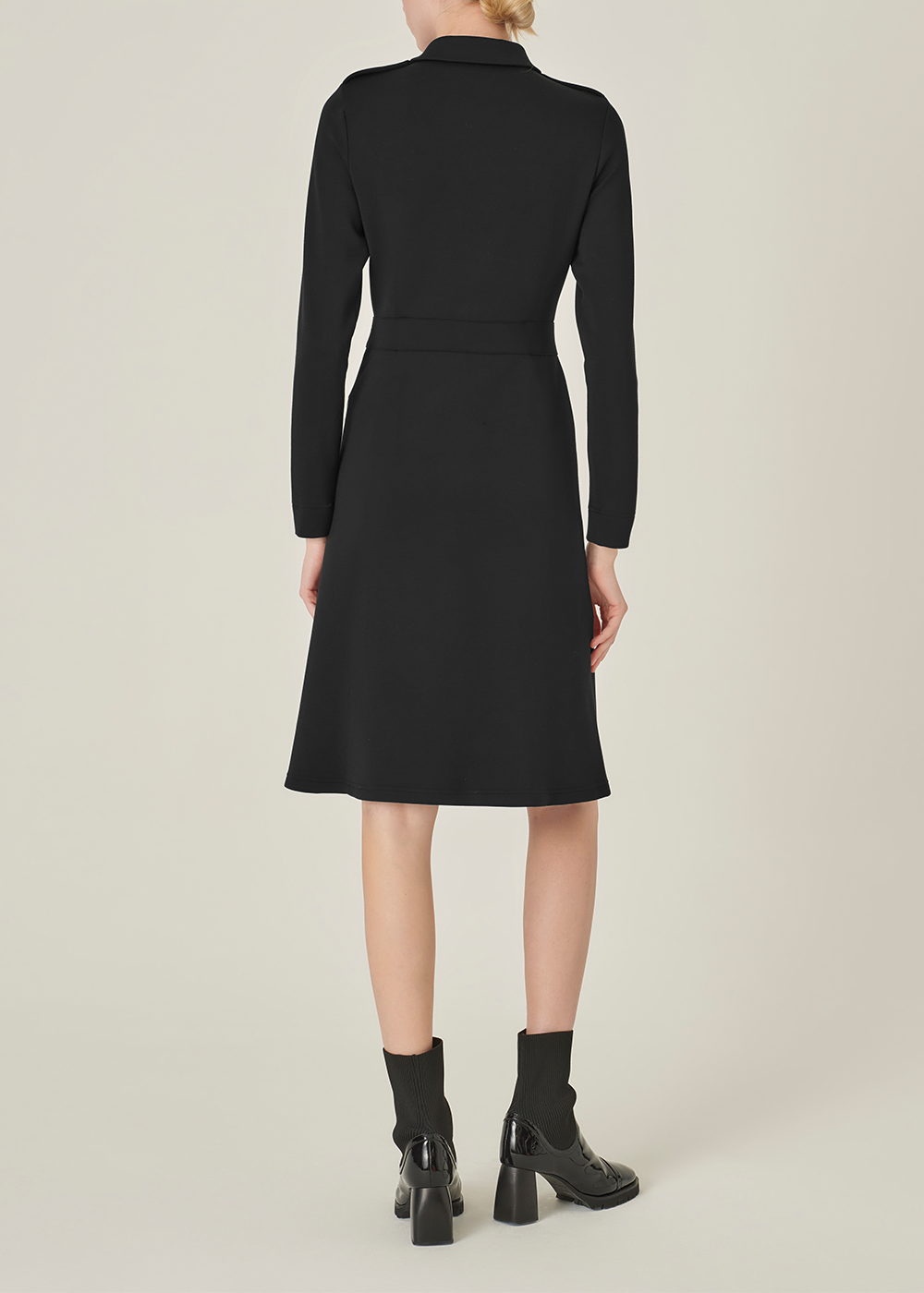 SALAZIA Black Modal-Blend Long-Sleeve Dresses