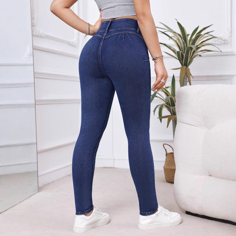 High-Waisted Skinny Jeans with High Stretch