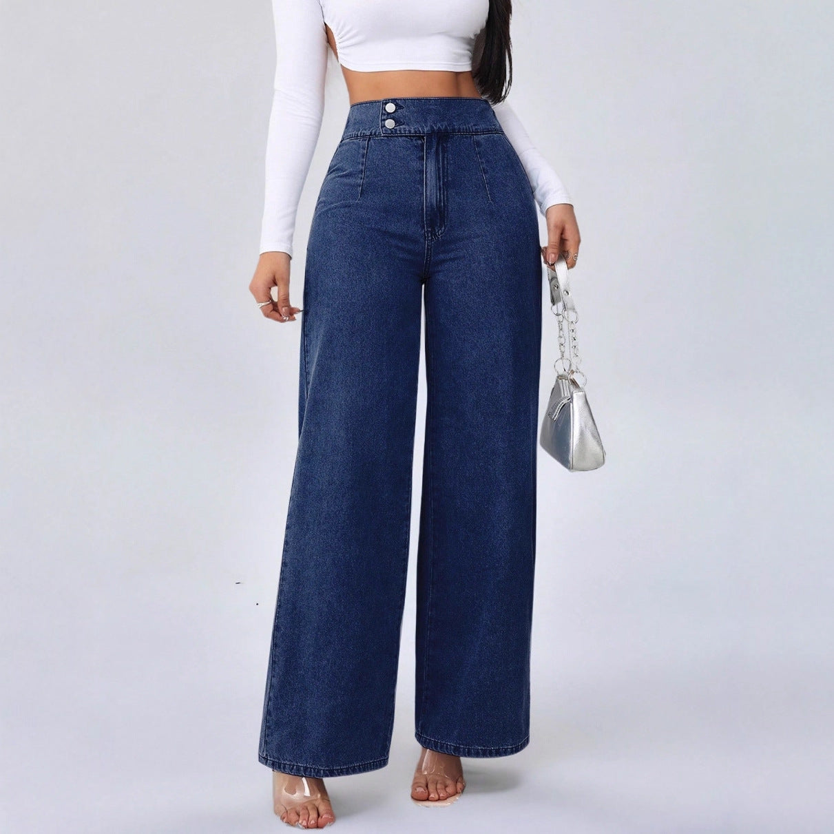 Versatile Straight-Leg Loose-Fit High-Waisted Jeans
