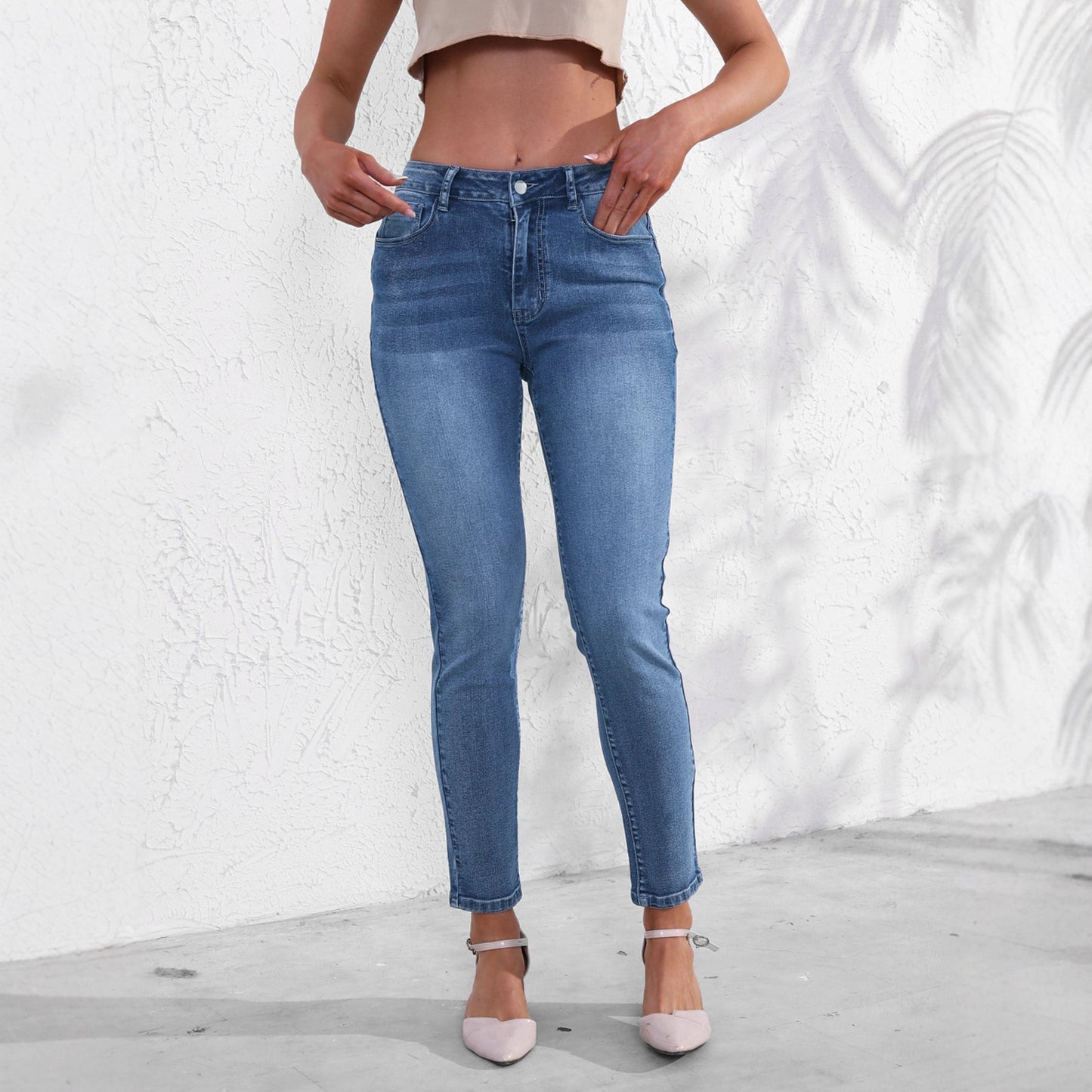 Stylish and versatile stretch slim-fit jeans that flatter your figure