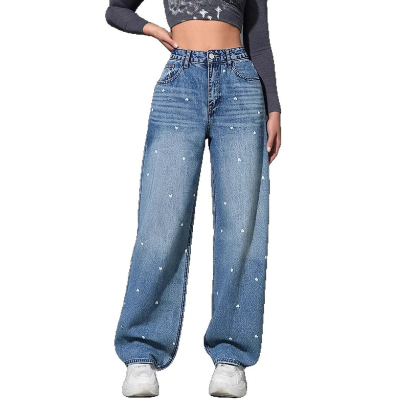 High-Waisted Loose-Fit Jeans