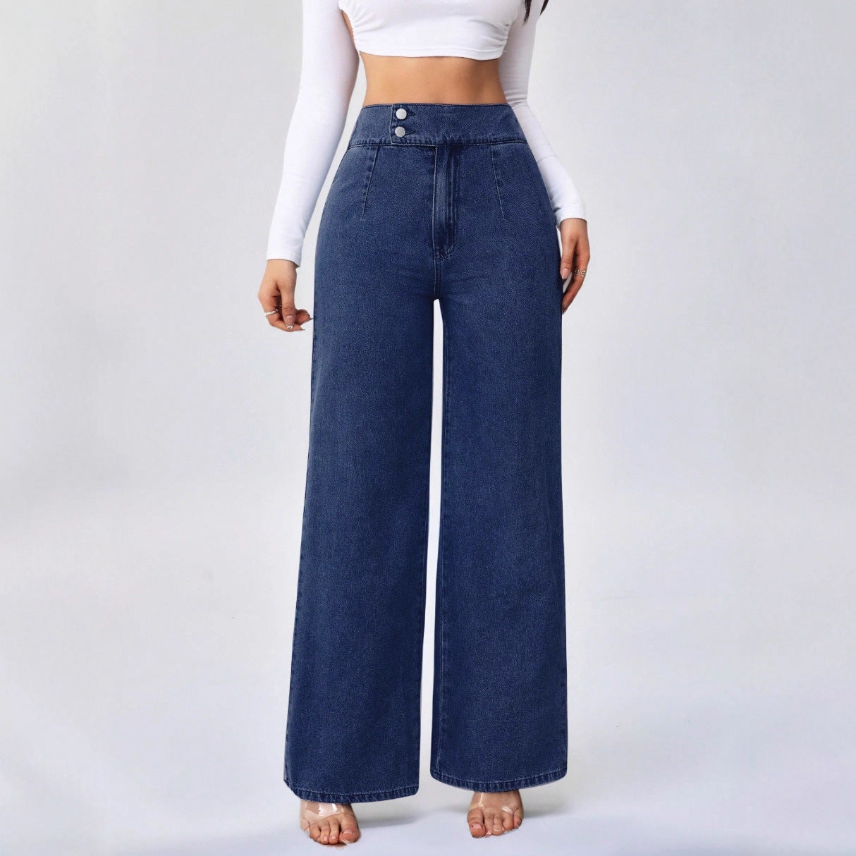 Versatile Straight-Leg Loose-Fit High-Waisted Jeans