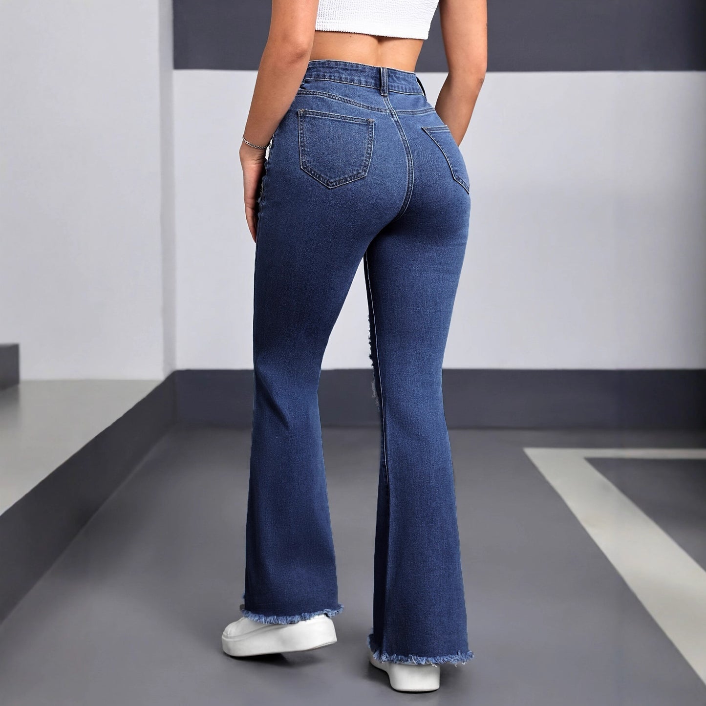 Bell-Bottom Fashion Casual Heart-Shaped Jeans
