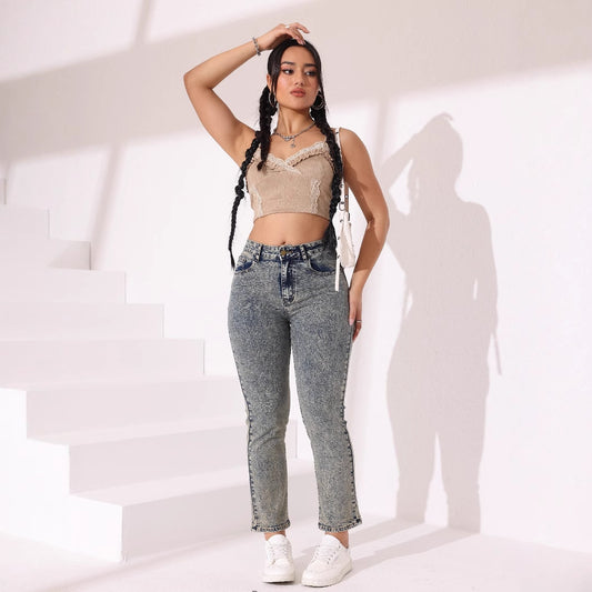 Slim-Fit Stretch Straight-Leg Denim Jeans