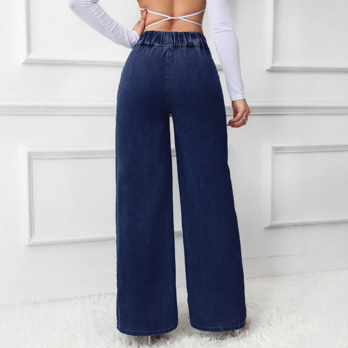 Versatile Straight-Leg Loose-Fit High-Waisted Jeans