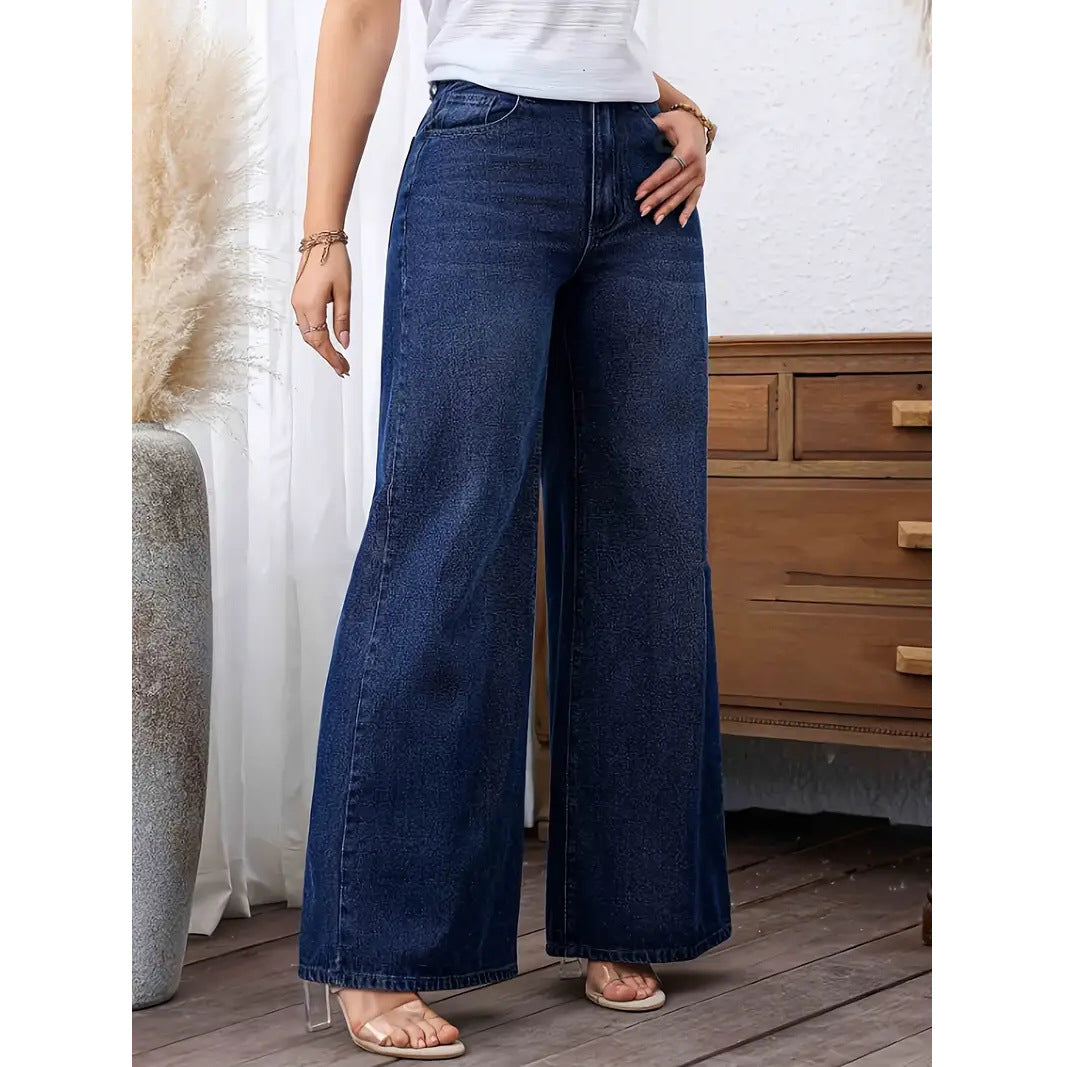 Minimalist Casual Wide-Leg Jeans