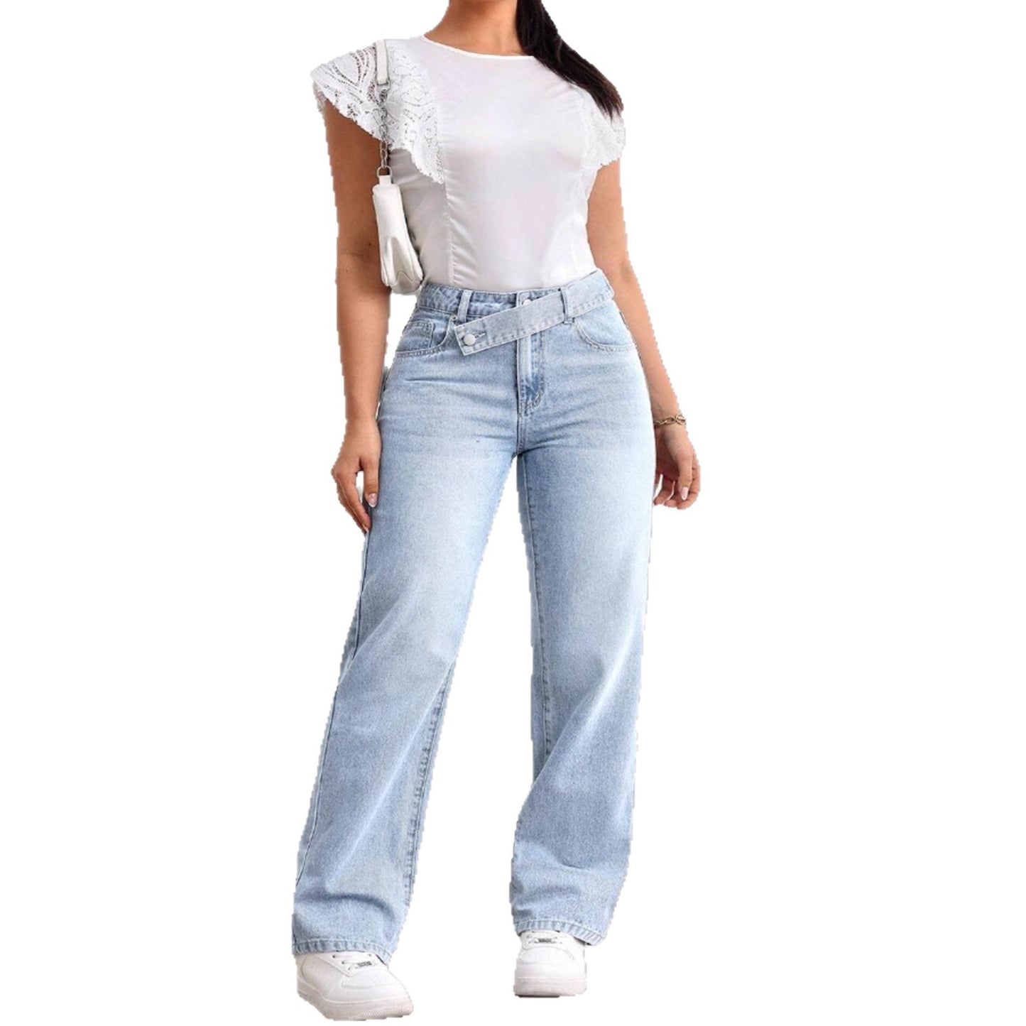 Loose-Waist Straight-Leg Stretch Slim-Fit Jeans