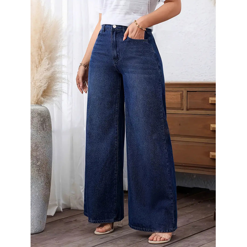 Minimalist Casual Wide-Leg Jeans