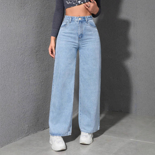 Straight-leg slim-fit wide-leg relaxed jeans