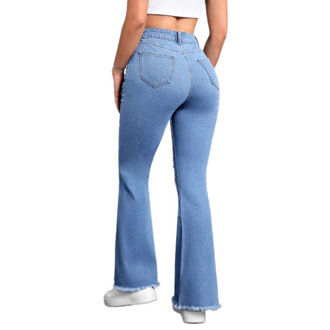 Bell-Bottom Fashion Casual Heart-Shaped Jeans