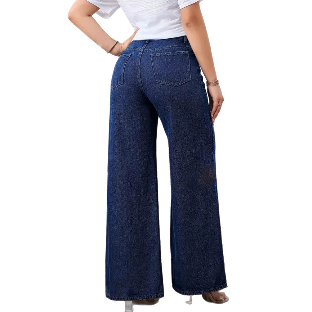 Minimalist Casual Wide-Leg Jeans