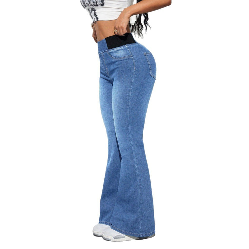 Elastic Waist Stretch Jeans Fashionable Skinny Fit