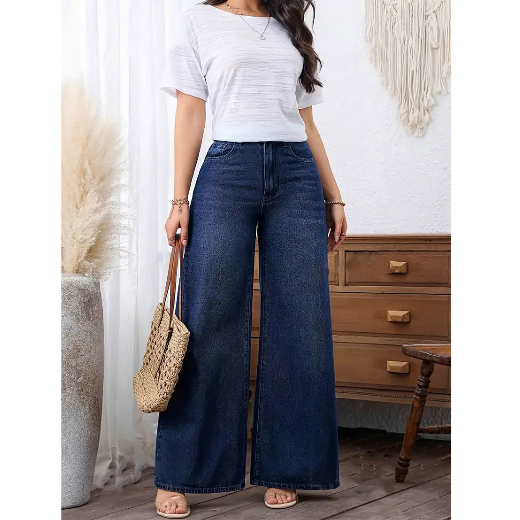 Minimalist Casual Wide-Leg Jeans