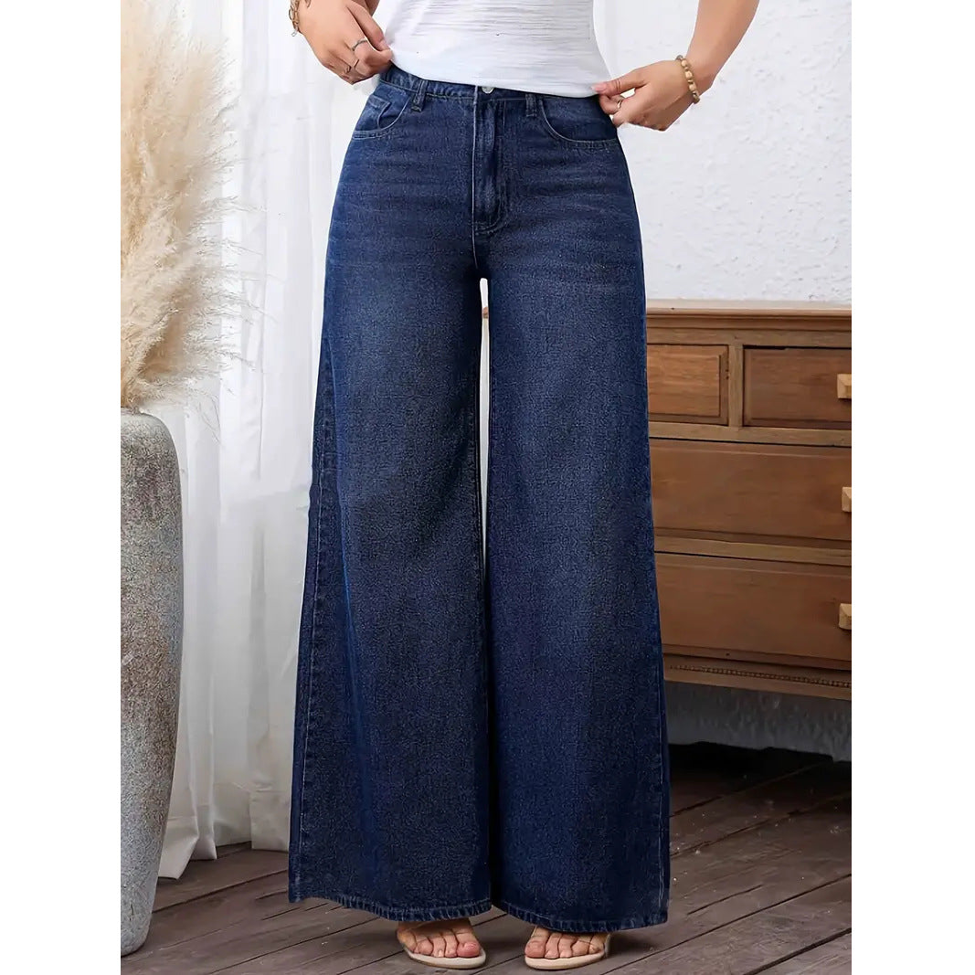 Minimalist Casual Wide-Leg Jeans