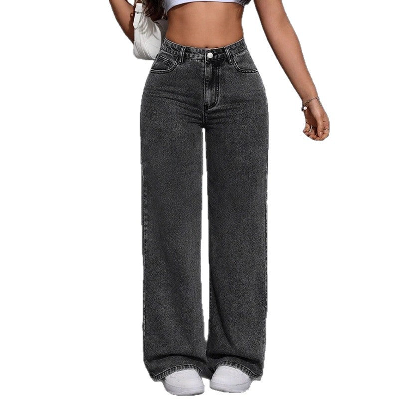 Wide-Leg Slim-Fit High-Rise Jeans