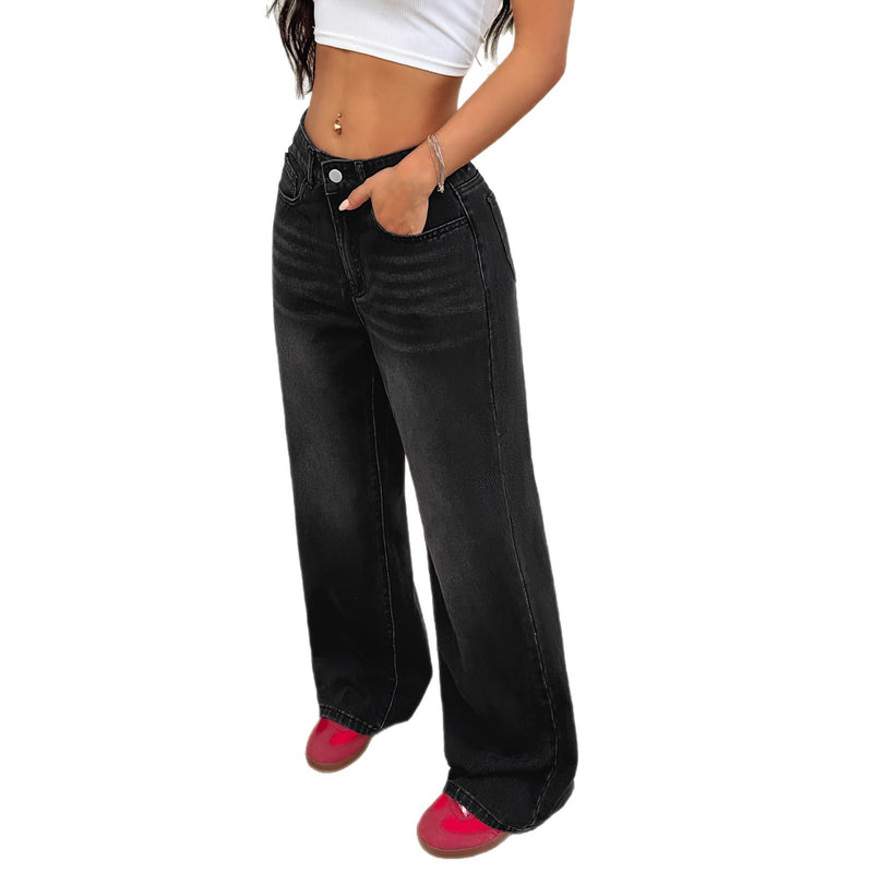 Wide-Leg Slimming Relaxed-Fit Jeans