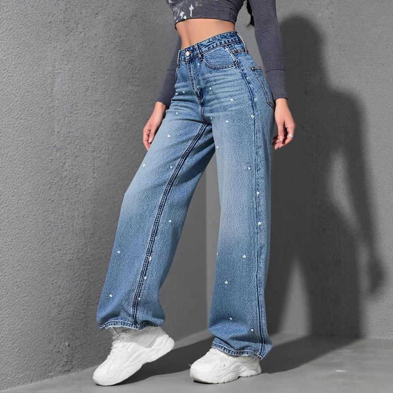 High-Waisted Loose-Fit Jeans