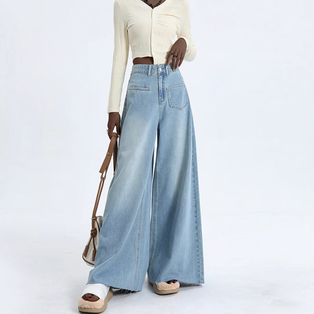 Slimming Loose-Fit Fashion Wide-Leg Jeans